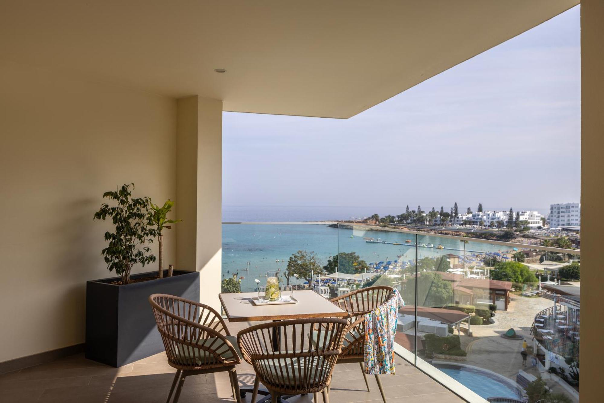 Capo Bay Hotel Protaras Bagian luar foto View from the balcony of a typical apartment